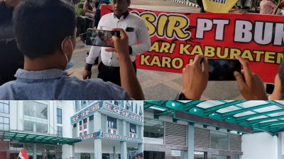 Ratusan Warga Suka Maju Geruduk Kantor Bupati Karo
