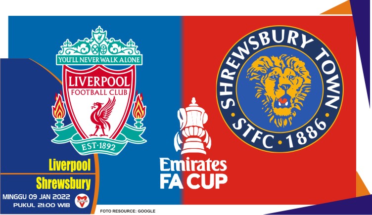 Prediksi Liverpool vs Shrewsbury, FA cup 09 Januari 2022