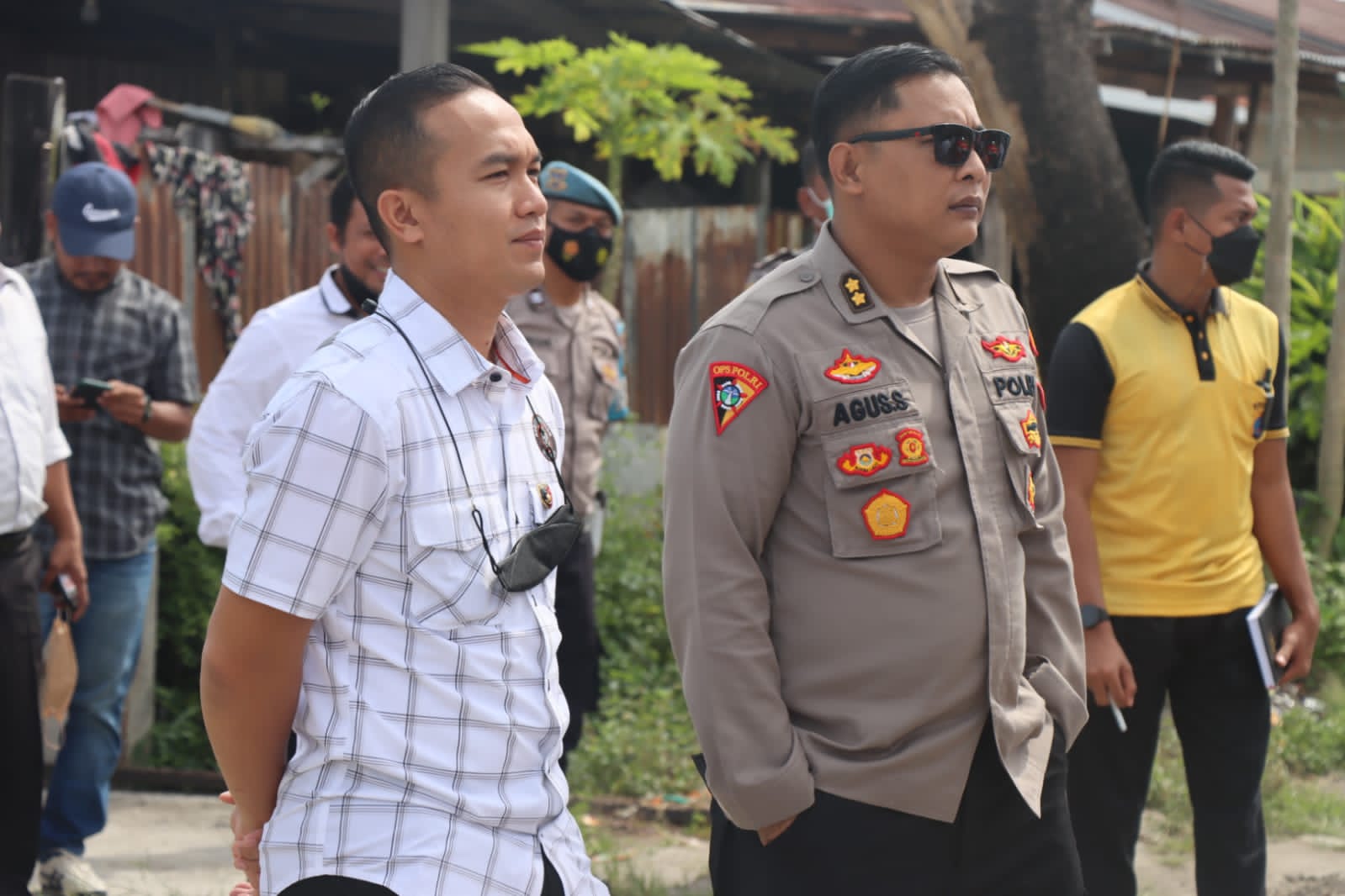Waka Polresta Deli Serdang AKBP Agus Sugiyarso, SIK yang didampingi Kasat Reskrim Polresta Deli Serdang Kompol I Kadek Hery Cahyadi, SH, SIK.MH saat membuka pelaksanaan Tindak Pengamanan Tempat Kejadian Perkara.