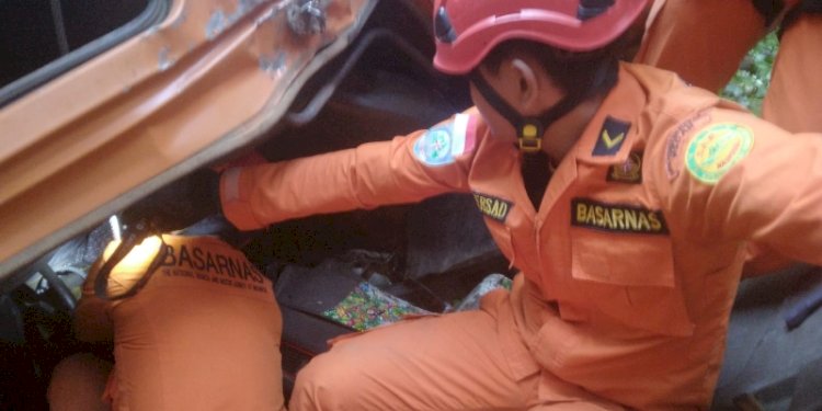Tronton Masuk Jurang Sopir Tewas
