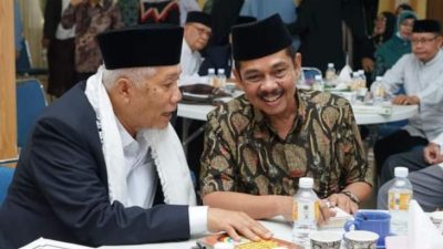 Pj. Wali Kota Tebing Tinggi Muhamad Dimiyathi dan Ketua MUI Sumut H. Maratua Simanjuntak pada silaturahmi tahun baru islam 1444.H di Tebing Tinggi. (Ist/Posmetro)