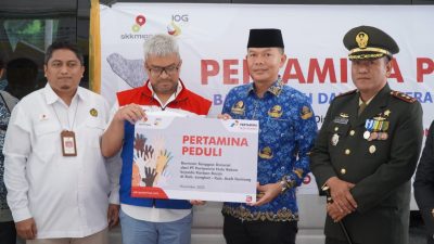 828 Paket Sembako dari SKK Migas Sumbagut untuk Korban Banjir di Langkat