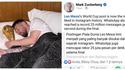Catat Rekor, WhatsApp Klaim Ada 25 Juta Pesan Per Detik Saat Final Piala Dunia 2022