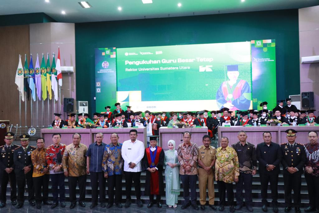Wali Kota Binjai Hadiri Pengukuhan Guru Besar Tetap Rektor Universitas Sumatera Utara