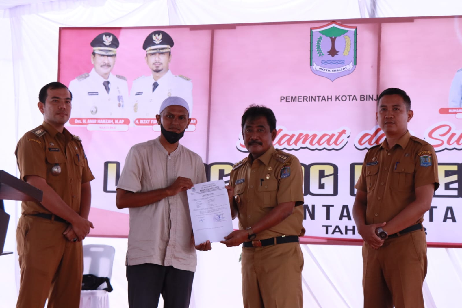 Wali Kota Binjai Drs H Amir Hamzah MAP hadiri peluncuran e-Kelurahan di Lapangan Merdeka Binjai, Selasa (21/3/2023).(Dani/NON-STOP,id)