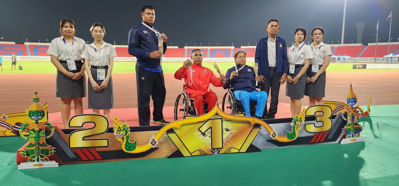 Atlet lempar cakram putra NPC Sumatera Utara, Riadi Saputra, sukses meraih prestasi membanggakan di ajang Grand Prix Thailand Open 2023 yang berlangsung di Nakhon Ratchasima, Thailand.(Dani/NON-STOP.id)