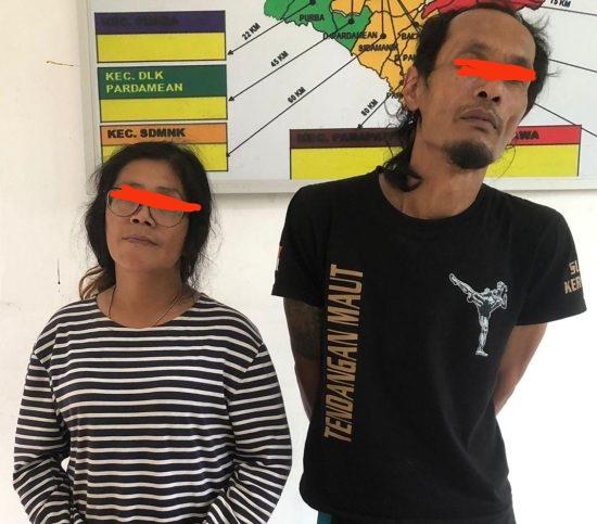 Boru Sinaga dan teman prianya diamankan karena diduga menjual sabu-sabu.(Istimewa/NON-STOP.id)