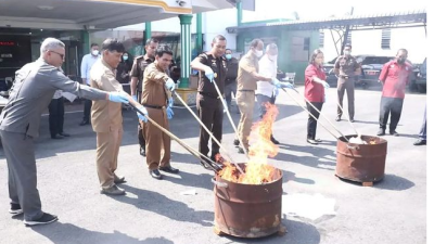 Pemusnahan Barang Bukti Narkoba, Pemko Binjai Apresiasi Para Penegak Hukum di Kota Binjai