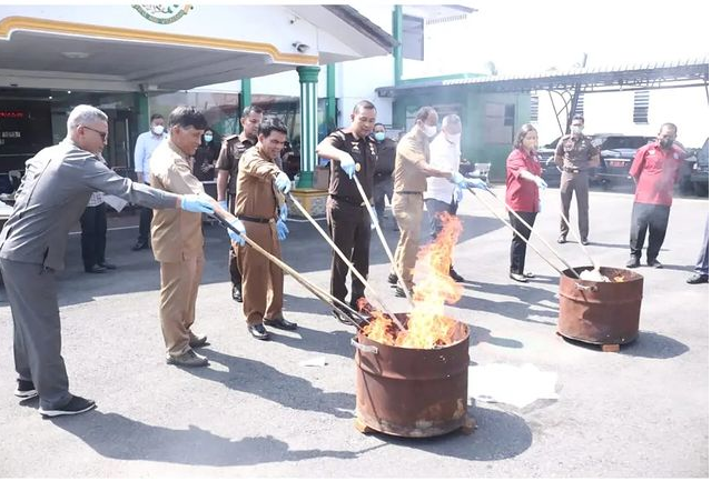 Pemusnahan Barang Bukti Narkoba, Pemko Binjai Apresiasi Para Penegak Hukum di Kota Binjai