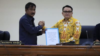 Wali Kota Binjai Menghadiri Rapat Paripurna Penyampaian LKPJ Serta Penetapan Usulan Propemperda