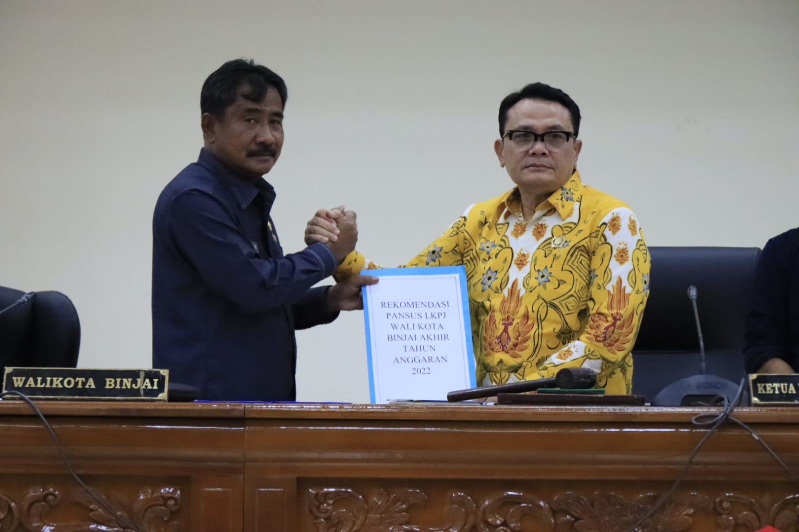 Wali Kota Binjai Menghadiri Rapat Paripurna Penyampaian LKPJ Serta Penetapan Usulan Propemperda