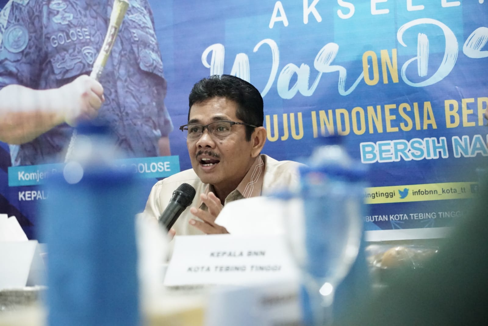 Pj Wali Kota Tebingtinggi Muhammad Dimiyathi SSos MTP mengatakan, peredaran dan penyalahgunaan narkoba telah mengakar pada anak sekolah, Rabu (22/3/2023).