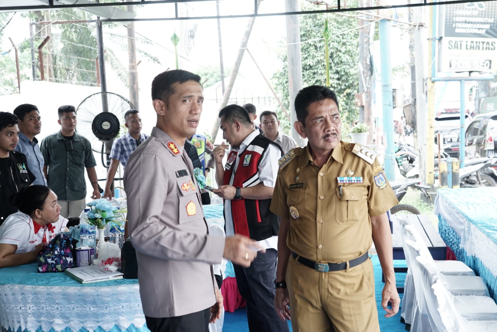Pj Wali Kota Bersama Kapolres Tinjau Pos Pengamanan dan Pos Pelayanan di Tebingtinggi 