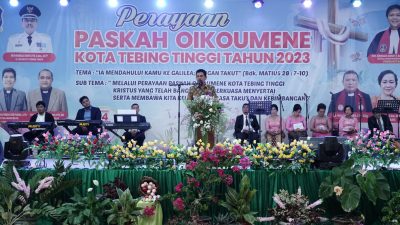 Hadiri Perayaan Paskah Oikumene Kota Tebing Tinggi, Pj Wali Kota Beri Pesan Jaga Persatuan
