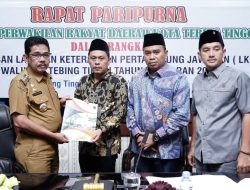 Pj Walikota Tebing Tinggi Rekomendasi DPRD Atas LKPj TA 2022