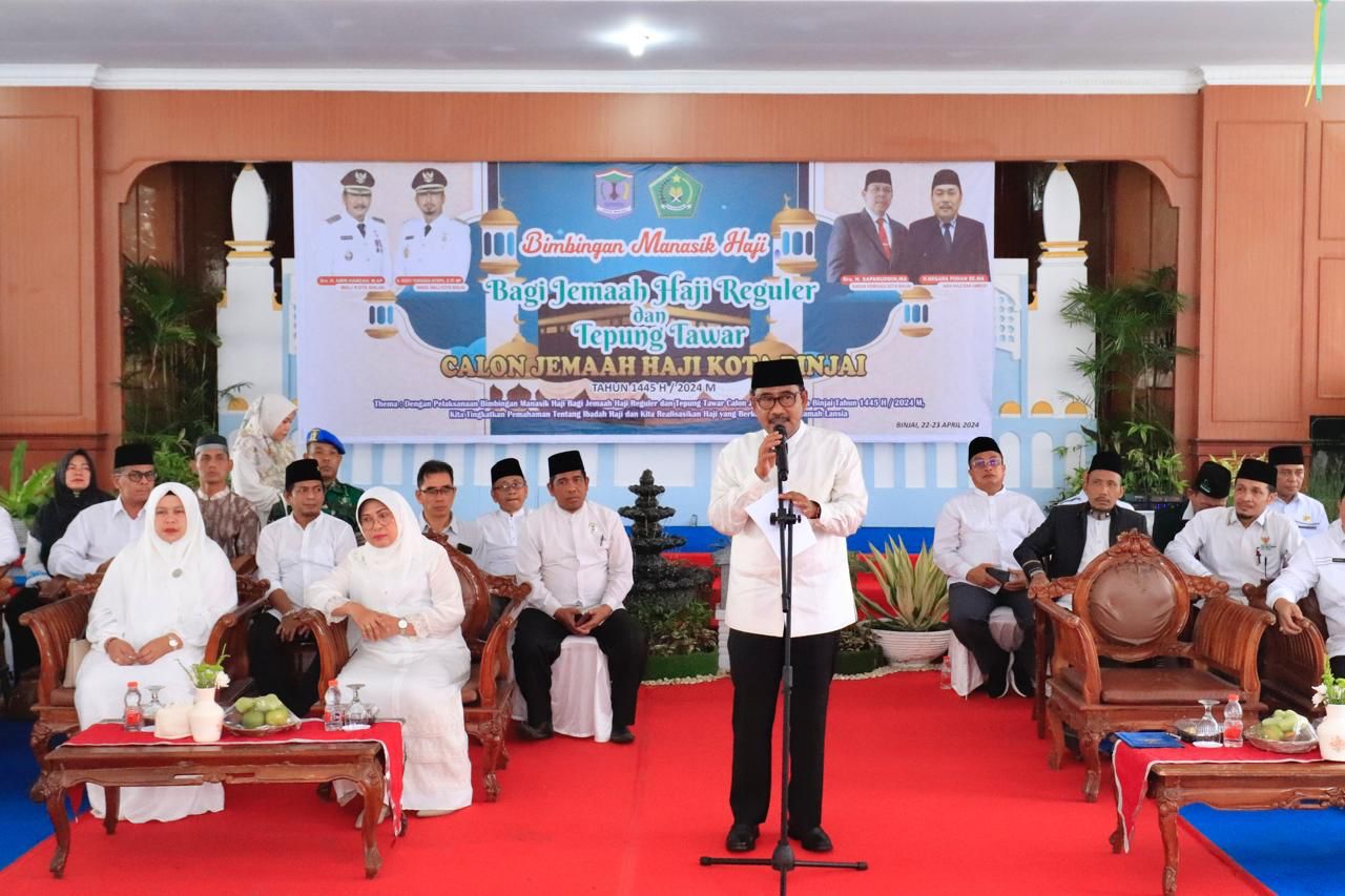 Wali Kota Binjai Buka Manasik Haji dan Tepung Tawar Calon Jamaah Haji Kota Binjai