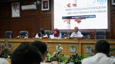 Asisten Pemerintahan Binjai Aldi Agustian, S.Sos Bersama Ibu Kadis P3AM Memimpin Rapat Persiapan Peringatan HKG PKK KE 52 tahun Tingkat Kota Binjai