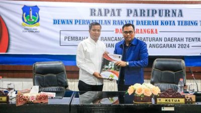 Ranperda P-APBD 2024 Disetujui DPRD Kota Tebing Tinggi, Pj. Walikota Sampaikan Apresiasi Dan Ucapan Terimakasih