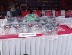 Polisi Gagalkan Pengiriman 31 Kg Sabu Tujuan Medan