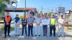 PT Jasa Raharja Serahkan Bantuan Palang Pintu Perlintasan Kereta Api di Kota Binjai